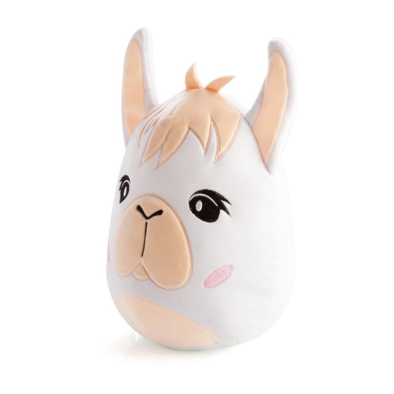 Soft plush alpaca toy, 22cm tall, perfect for cuddling, made from velour fabric for a marshmallow-like feel.