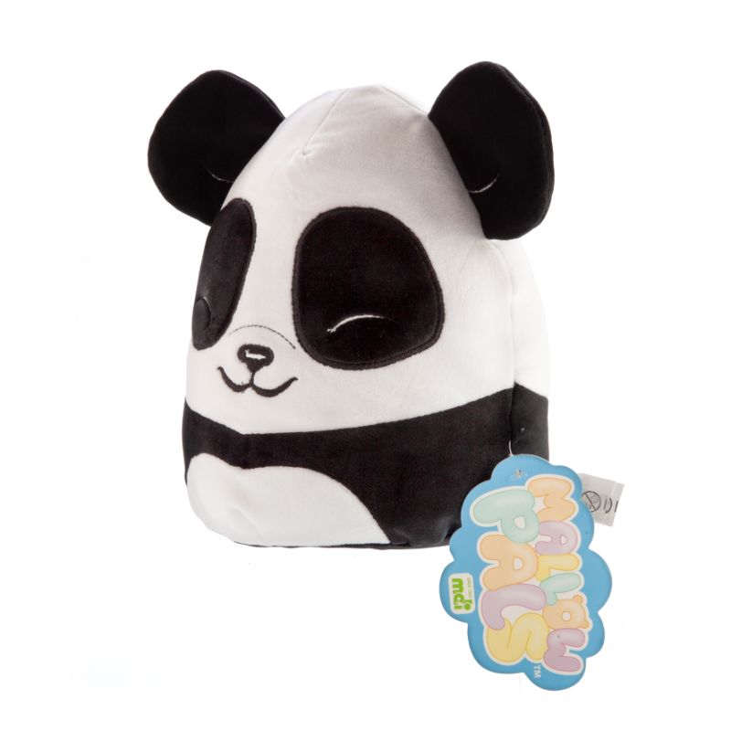 Cuddly 22cm panda plush toy made from soft velour, perfect for snuggling, playtime, or as a decorative cushion.