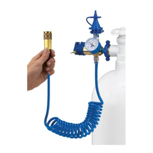 Conwin 10ft Extension Hose & Inflator with Gauge for effortless, precise inflation of air mattresses, toys, and sports gear.