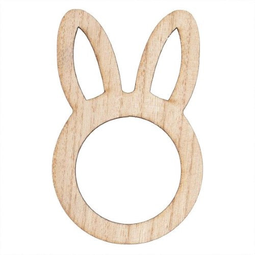 Hey Bunny Wooden Bunny Napkin Rings  - Pack of 6