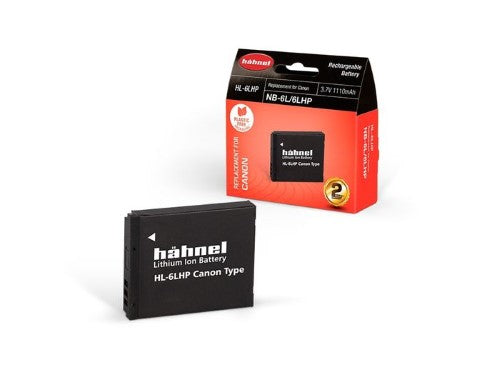 HAHNEL HL-6LHP battery for Canon NB-6L, 3.7V, 1110mAh, high-performance for extended photography sessions.