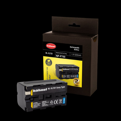 Hahnel HL-XL781 Sony NP-F750 battery with 5200mAh, overcharge protection, and eco-friendly packaging for reliable performance.