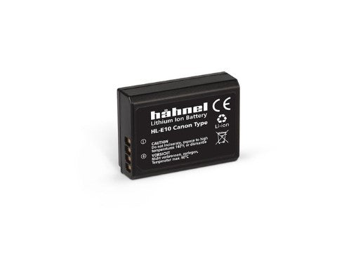 HAHNEL HL-E10 battery for Canon cameras, 1080mAh, eco-friendly packaging, reliable power for uninterrupted shooting.