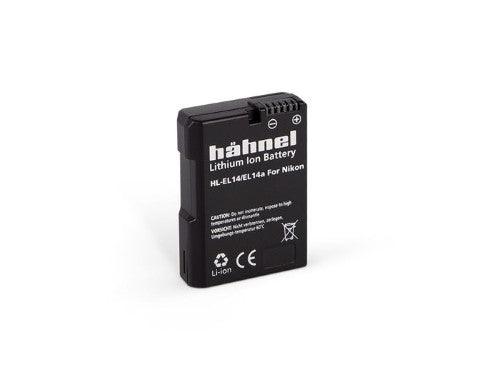 HAHNEL HL-EL14 battery for Nikon cameras, 1050mAh, eco-friendly packaging, reliable performance, perfect replacement for EN-EL14.
