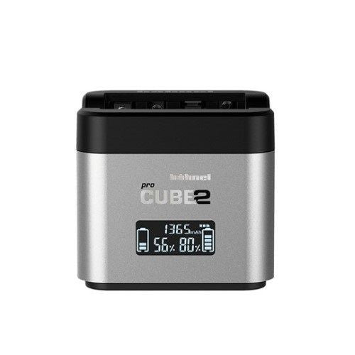 HAHNEL PROCUBE 2 for Canon: Efficient dual battery charger with LCD display, versatile compatibility, and cable-less design.