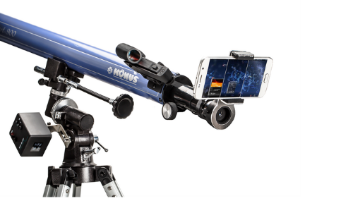 KONUSTART 900B telescope with 60mm aperture, R.A. motor, two eyepieces, and smartphone adapter for stargazing adventures.