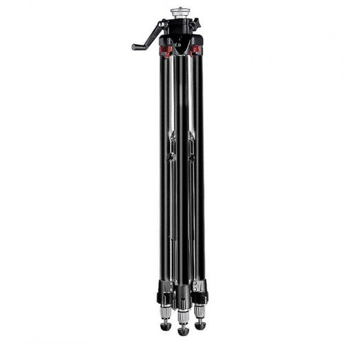 Versatile black camera tripod with adjustable legs, rubber feet, and carry strap, perfect for indoor and outdoor photography.