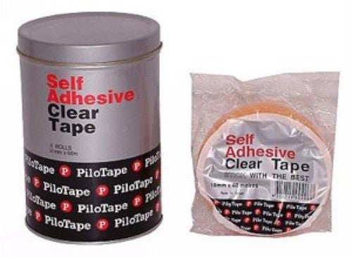 Transparent adhesive tape in 18mm x 66m, perfect for gifts, crafts, and sealing boxes with strong adhesion and residue-free finish.