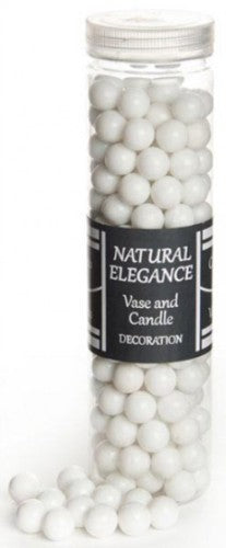Opal white glass marbles in a jar, 14mm each, perfect for crafts, decor, or sensory play, adding elegance to any project.