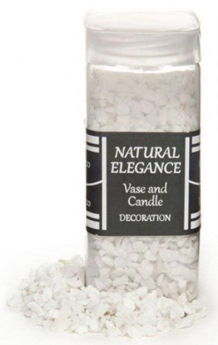 Natural white pebbles in a 770g jar, perfect for decor, gardening, and crafting projects, enhancing any space.