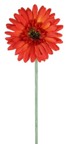 Lifelike orange silk Gerbera flower, 57cm tall, ideal for home decor, events, and as a lasting gift.
