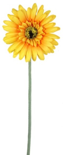 Lifelike yellow artificial Gerbera flower, 57cm tall, perfect for home decor, weddings, and lasting gifts.