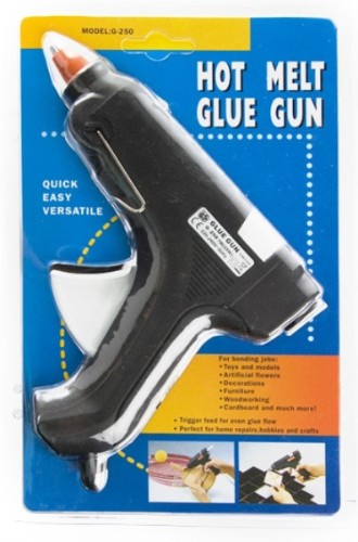 Large hot melt glue gun designed for quick bonding in various materials, featuring a comfortable grip and fast heat-up time.