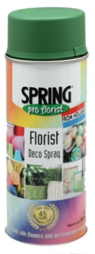 Florist Deco Spray in Green Olive, 400ml, perfect for enhancing fresh and artificial flowers and versatile on various materials.