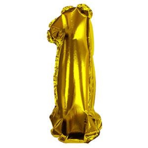 Gold self-inflating balloon (23cm) for elegant celebrations, perfect for parties and photo backdrops.