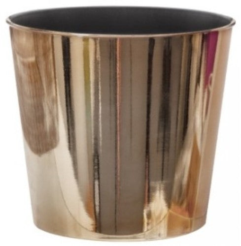 Flora Round Pot in rose gold, 15.5 cm diameter, 13 cm height; eco-friendly design for stylish plant displays.