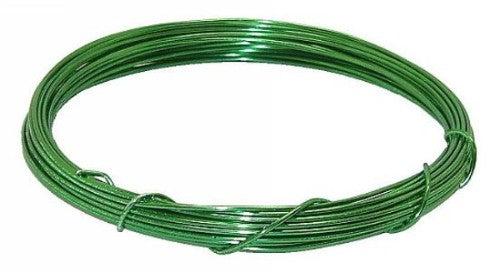 Vibrant lime green aluminium craft wire, 2mm x 12m, perfect for jewelry making and DIY projects.
