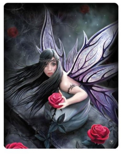 Enchanting Anne Stokes Rose Fairy Throw in soft polyester, featuring a magical fairy and rose design, perfect for cozy decor.