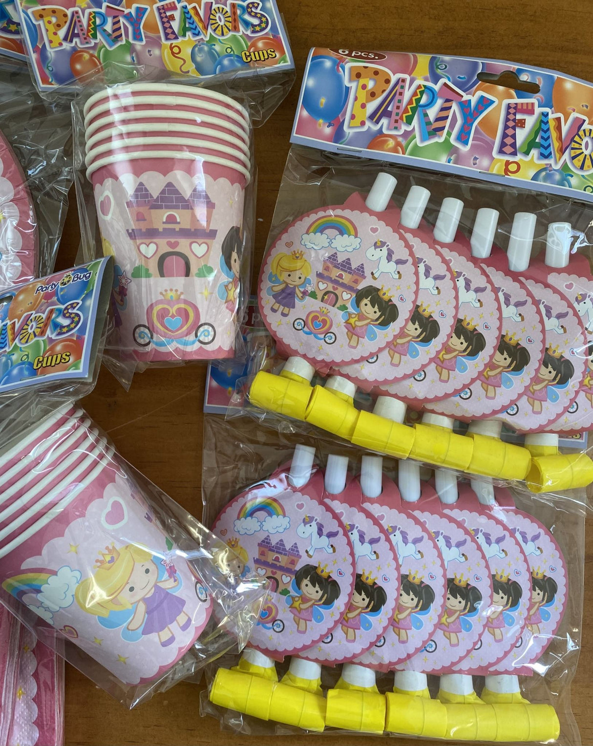 Whimsical Fairy Princess party tableware set with plates, cups, napkins, tablecloths, and loot bags for magical celebrations.