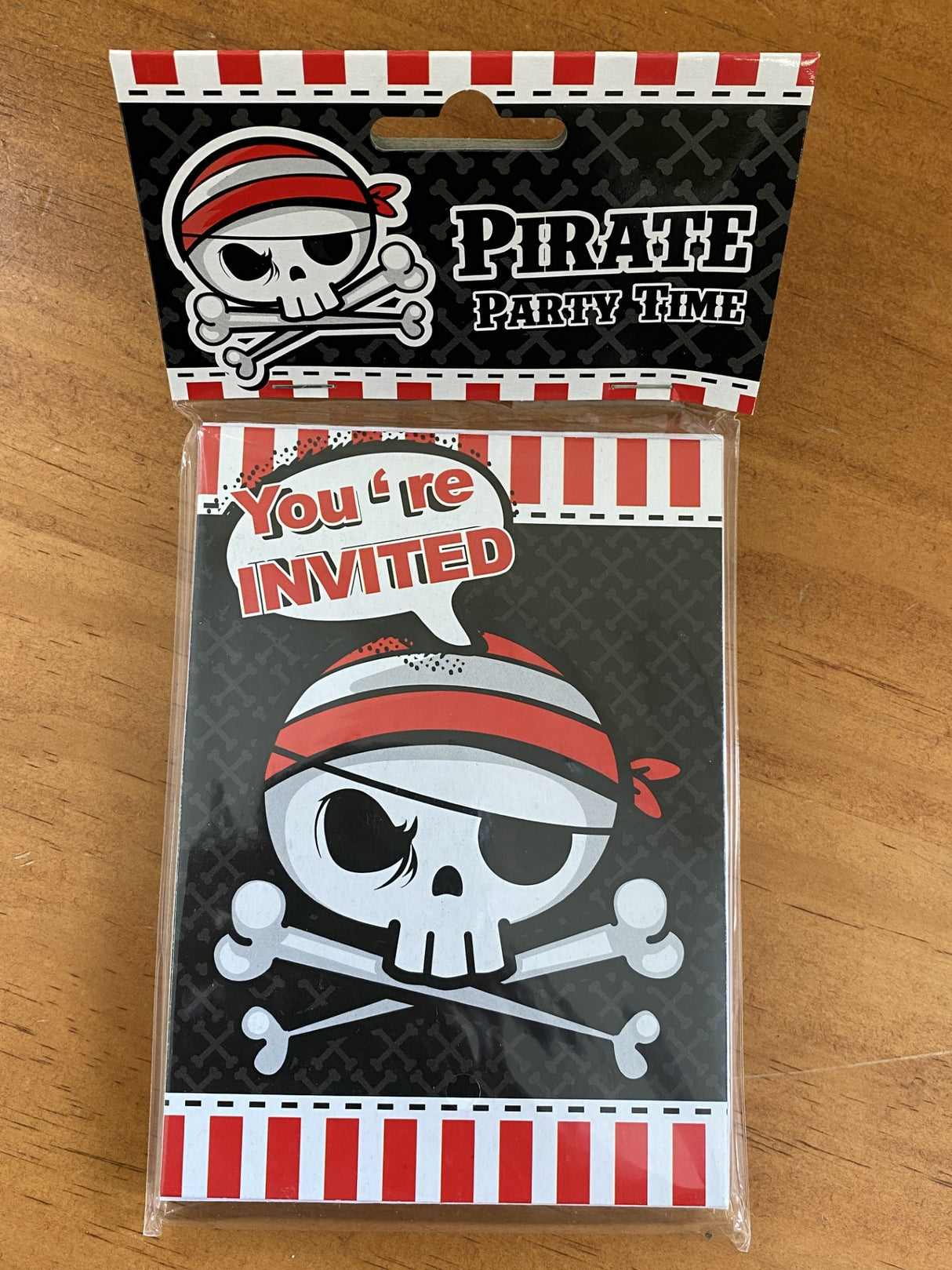 Colorful pirate-themed birthday invitations with treasure maps, ideal for kids' parties, featuring space for personalized messages.