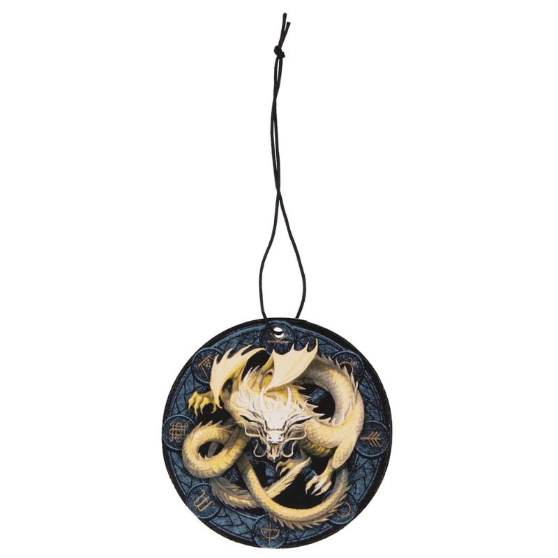 Imbolc Dragon Pine Scented Air Freshener features enchanting dragon artwork and a refreshing pine scent in a compact size.