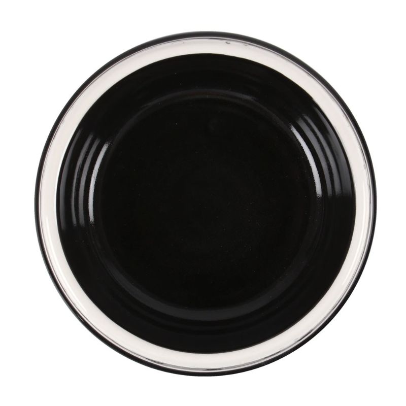Gothicat Print Food Bowl with black cats, bats, and moons; stylish and stable for enchanted pet mealtimes.