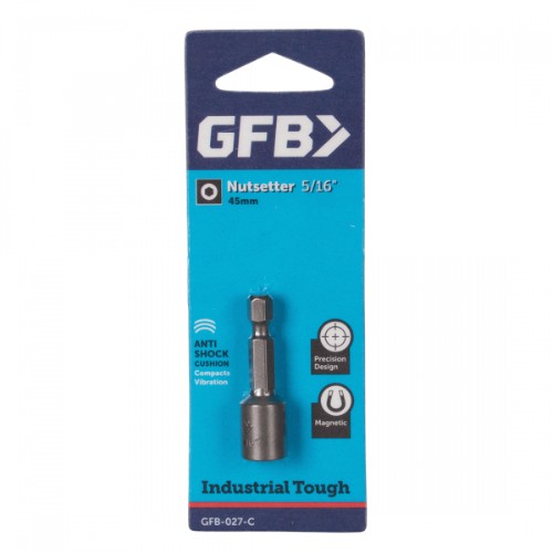 GFB Mag Nutsetter 27: 5/16 inch, 45mm length, strong magnetic tip for secure grip in tight spaces. Ideal for professionals and DIYers.