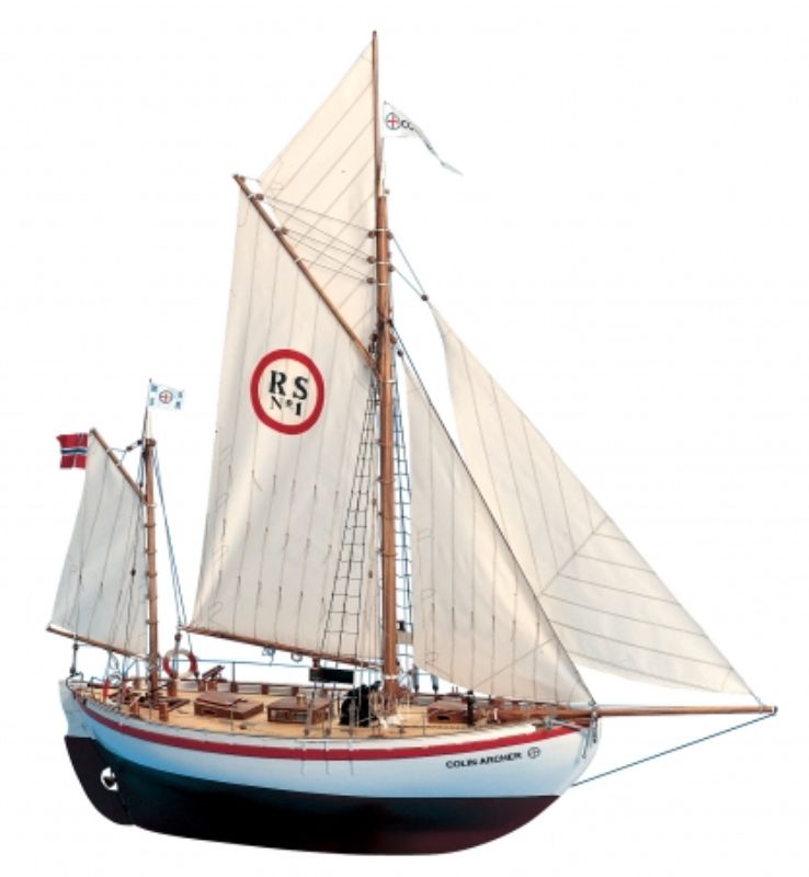High-detail wooden model kit of the Colin Archer ship, showcasing intricate design and impressive 1/15 scale dimensions.