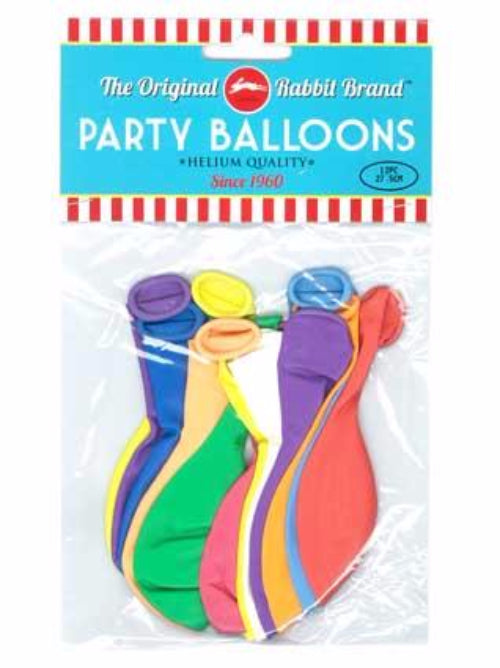 Assorted helium balloons in vibrant colors, perfect for celebrations and versatile for any decor needs, measuring 27.5cm.