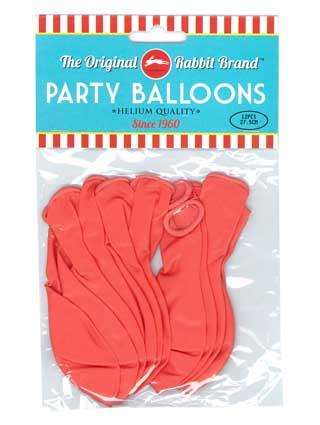 Bright red helium-quality balloons (12-pack) measuring 27.5cm, perfect for celebrations and events.