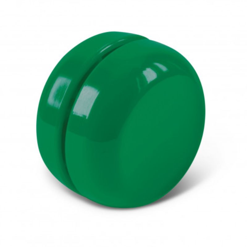 Set of 12 dark green yoyos, measuring 55mm in diameter, perfect for events and branding promotions.