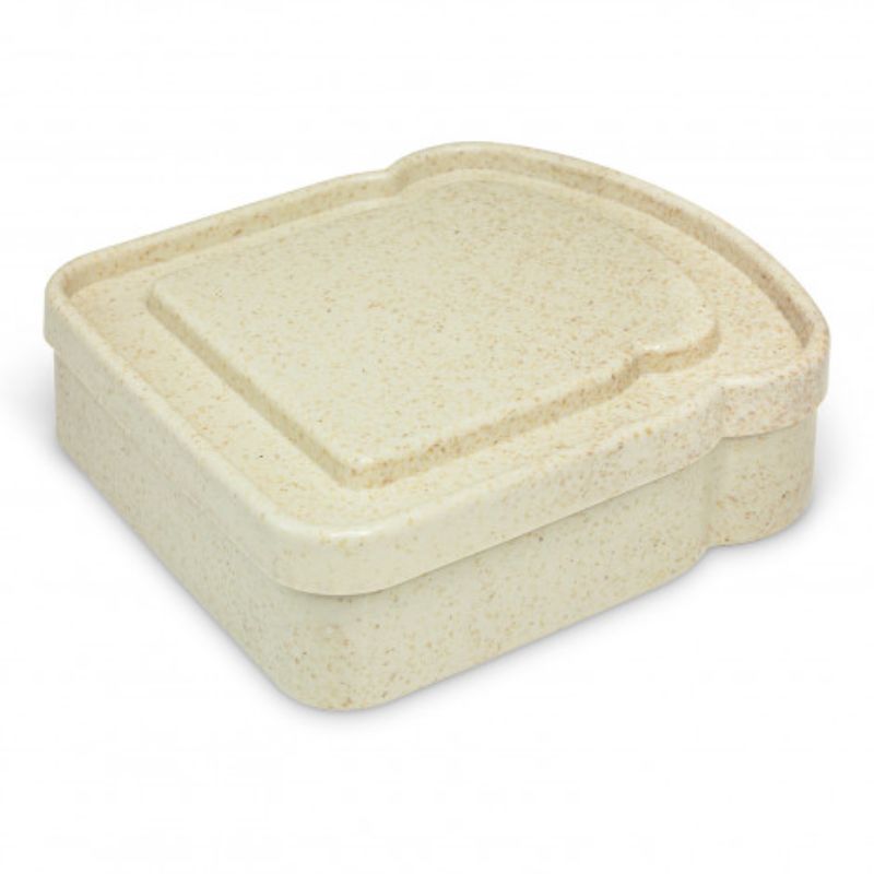 Eco-friendly sandwich box set of 24, made from bamboo and BPA-free polypropylene, with natural finish and easy-open lid.