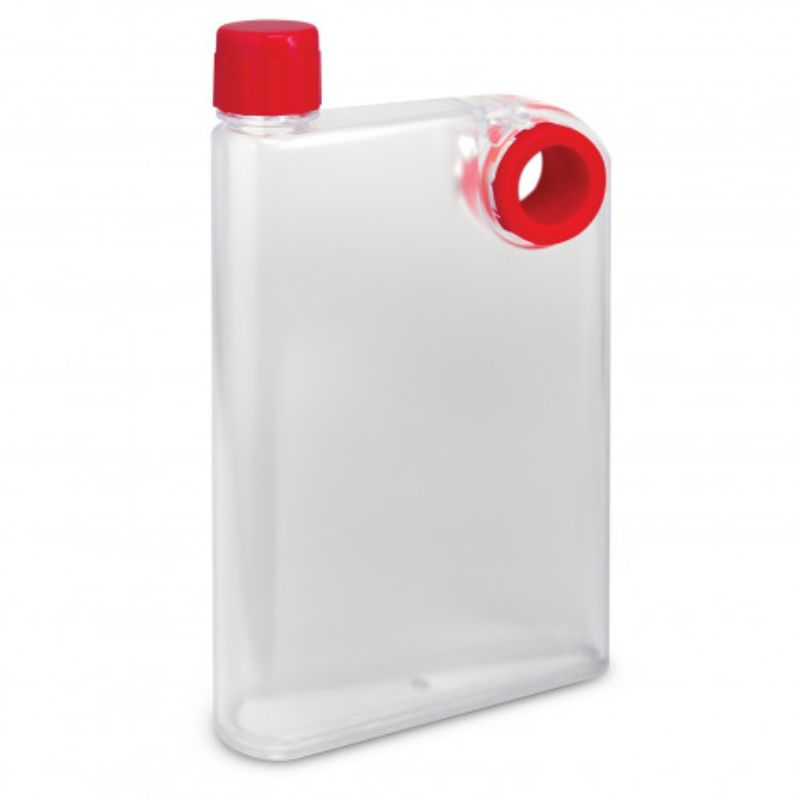 Set of 6 frosted red water bottles, 21.5cm, with secure lids and ergonomic design, perfect for hydration on-the-go.