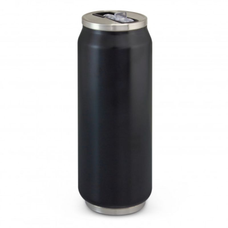 Set of 3 stylish Matt Black 600ml canister vacuum bottles with double wall insulation and convenient drinking valve.