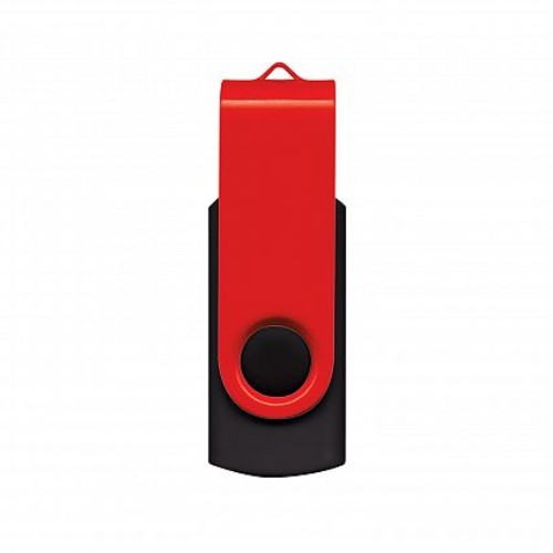 Helix 8GB Flash Drive in red and black with swivel design and soft-touch finish for stylish, portable data storage.
