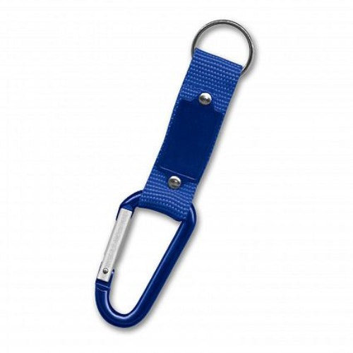 Set of 20 blue carabiner key rings made from durable polyester, perfect for organizing keys and attaching to bags or belts.