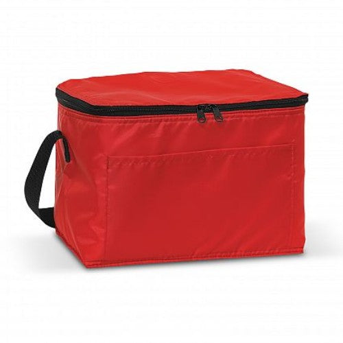 Bright red Alaska Cooler Bag set of 10, featuring durable insulation, zippered closure, and convenient carry handle for outdoor fun.