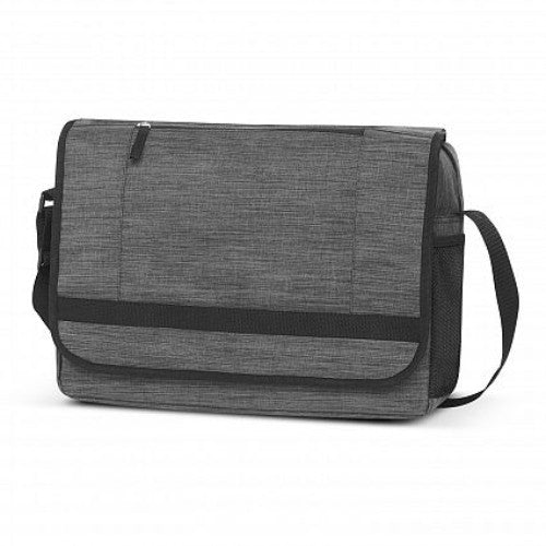 Grey Academy Messenger Bag featuring a padded laptop compartment, adjustable strap, and stylish two-tone design for students and professionals.