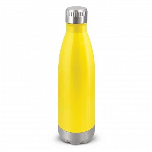 Vibrant yellow 500ml vacuum bottle, double wall insulated for keeping drinks cold for 24 hours or hot for 12 hours.