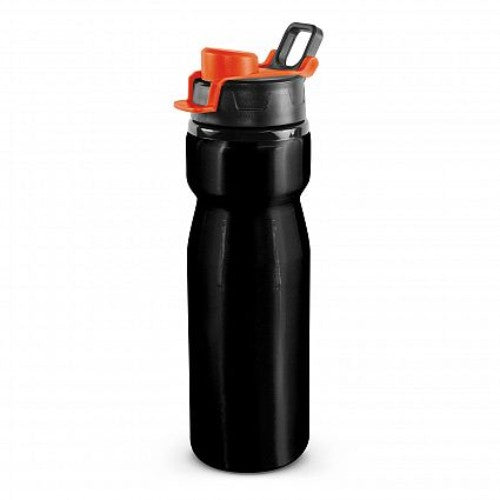 Set of 6 black and orange Viper drink bottles with leak-proof snap caps and carry handles, perfect for active hydration.
