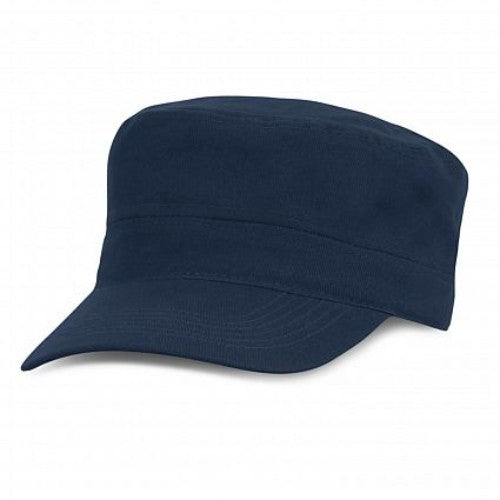 Set of 6 navy military style caps with pre-curved peak and adjustable fastener, perfect for outdoor activities and uniforms.