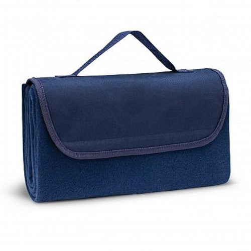 Navy Yukon Fleece Blanket, soft polar fleece, perfect for home or outdoor use, easy to transport with hook & loop fastener.