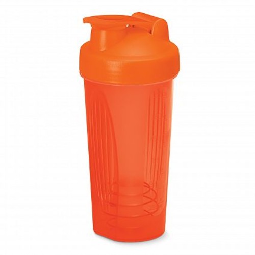 Set of 12 vibrant orange Atlas Shakers, 600ml each, ideal for mixing powders with secure lids and stainless steel mixing balls.