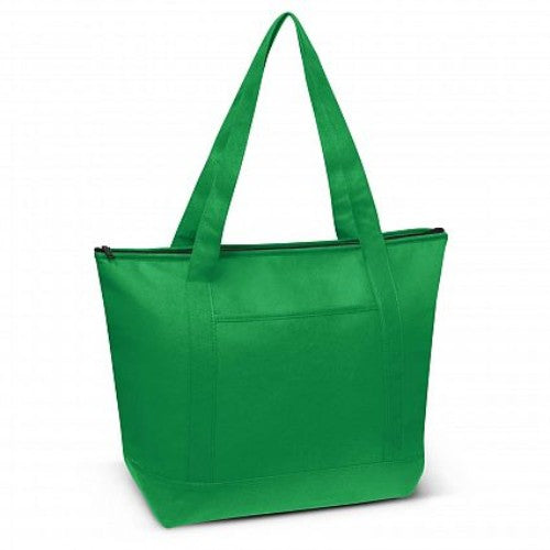 Set of 10 dark green Orca cooler bags, 15L capacity, durable zip closure, insulated for outdoor freshness.