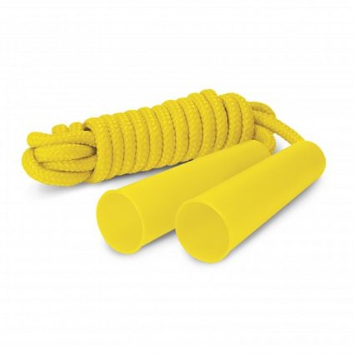 Jive Skipping Rope Set of 6 in vibrant yellow, featuring durable 2.6m braided design and secure plastic handles for fitness fun.