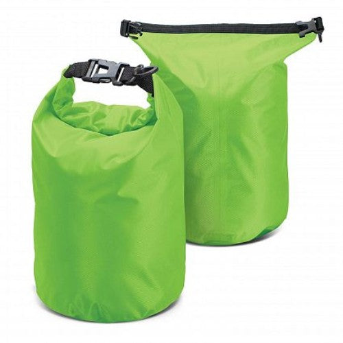 Bright green Nevis Dry Bag set of 6, 5L each, waterproof storage for outdoor adventures, featuring durable material and airtight closure.