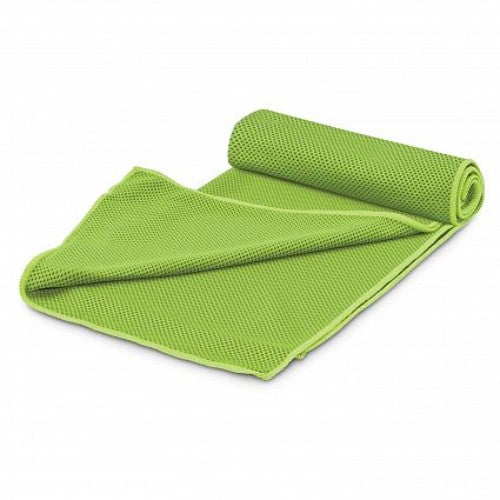 Bright green Yeti premium cooling towels set of 6, designed for instant cool relief during sports and outdoor activities.