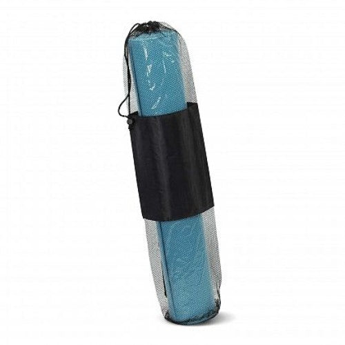 Blue Zen Yoga Mat with excellent grip, cushioning, and a compact carry case for convenient transport during yoga sessions.