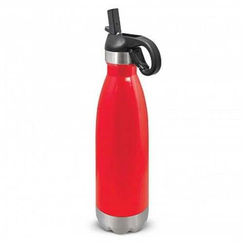 Red Mirage Vacuum Bottle, 500ml, double wall insulated, flip lid, straw, silicone mouthpiece, perfect for hot and cold beverages.