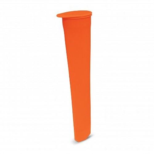 Set of 20 vibrant orange silicone ice block molds with push-on caps for homemade treats, measuring W 30mm x L 200mm.